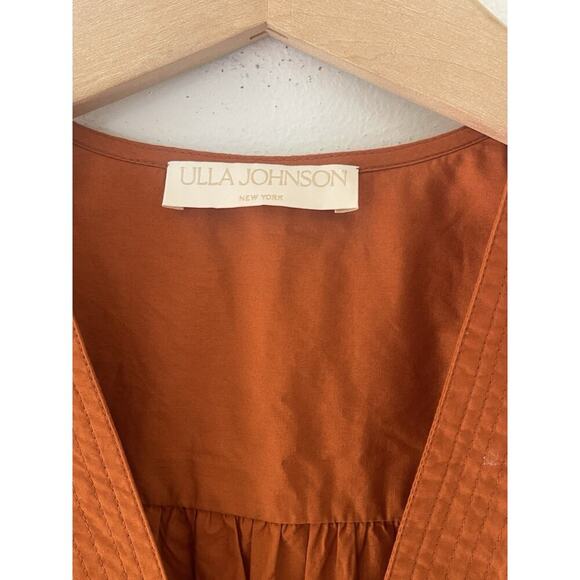 ULLA JOHNSON Rosalind Dress Saffron Rust Orange Size 2 - Picture 7 of 11